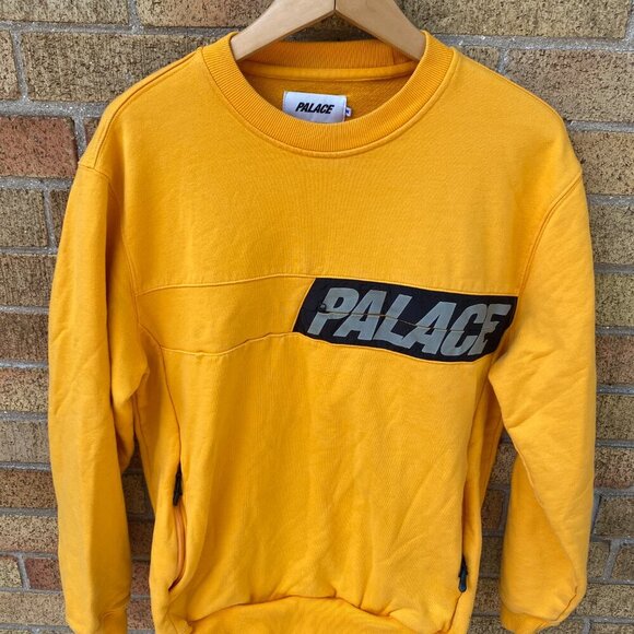 Palace Zip It Crew Sweater Medium Yellow Sweater Crewneck Shirt - Picture 3 of 3